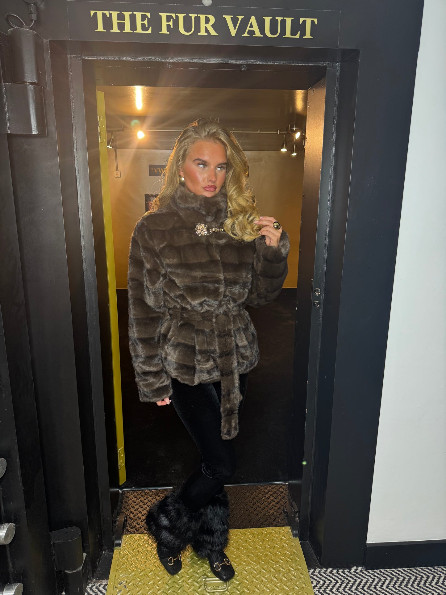 Faux Mink Fur Coat