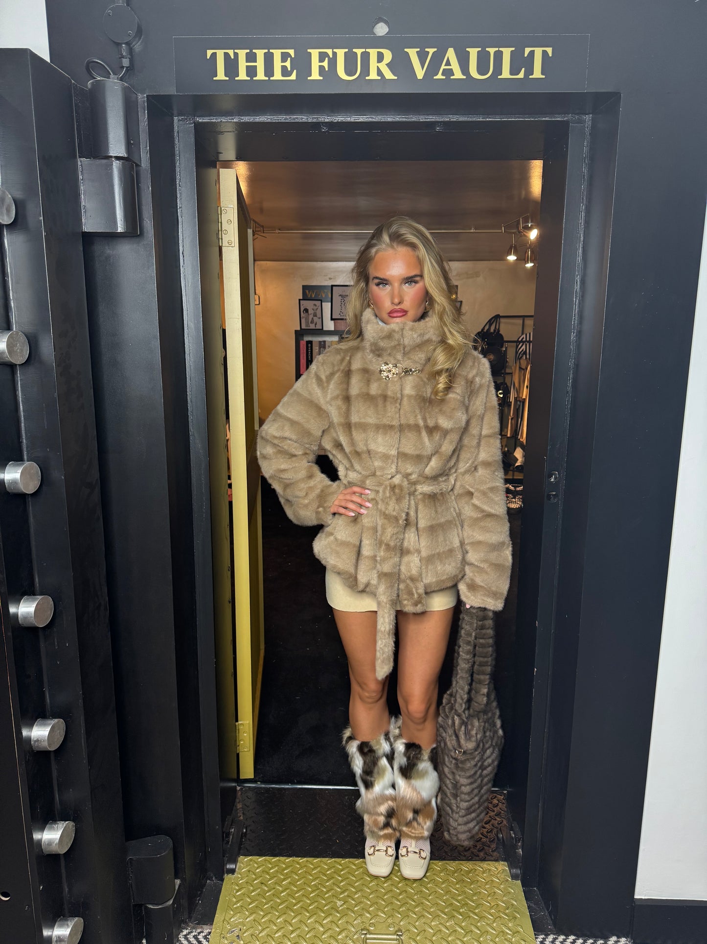 Faux Mink Fur Coat